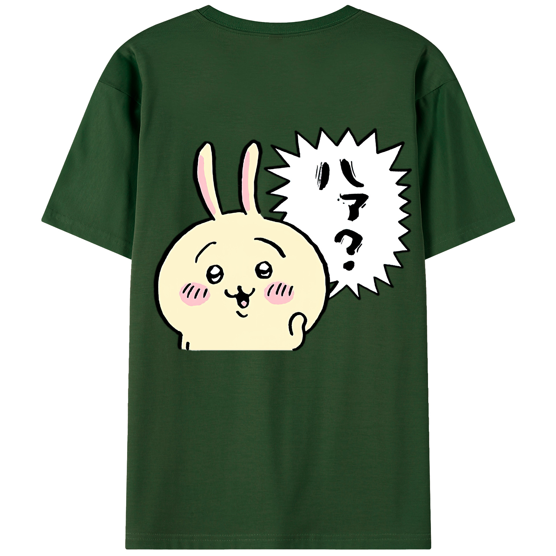 （画像用） ちいかわ うさぎ Chii-kawa usagi 綿100％半袖Tシャツ（背面プリント）